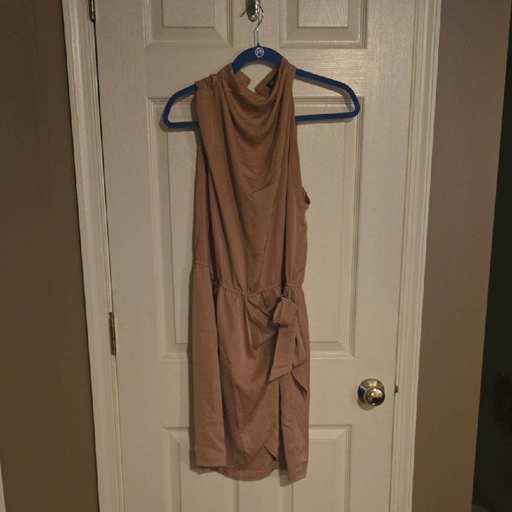 Elegant Tan Sleeveless Dress
